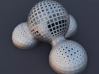 Simple Universal Organic Blob Sculpture low-poly 3d model Low-poly 3D model