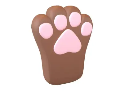 Cat Paw Glove v1 002 Low-poly 3D model
