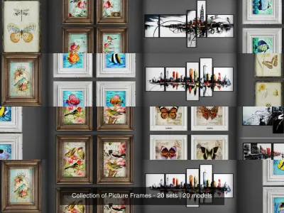 Collection of Picture Frames - 20 sets 3D Model Pack 18