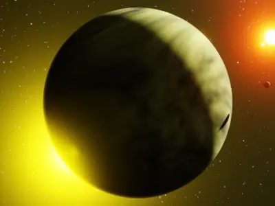 Procedural Dark Planet - Stylized Sci Fi Space World 3D model