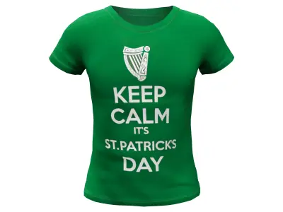 Mens St Patricks Day T-shirt Low-poly 3D model