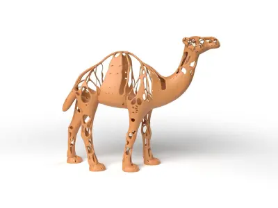 Dromedary Dust Voronoi Low-poly 3D model