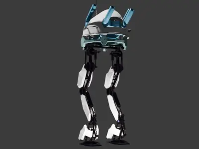 Animated robot leg 3D model