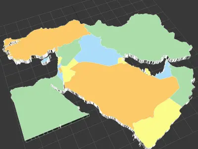 Map of the Middle East 3D model