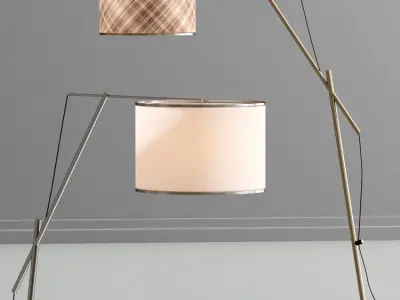 Strick Bolton Micah Rough Matte Black Arc Floor Lamp 3D model