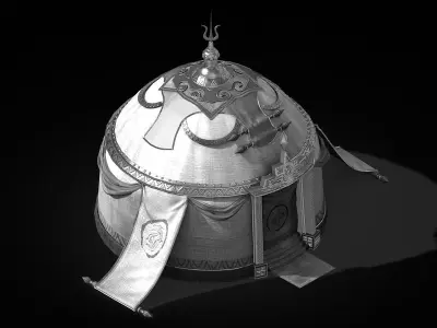 Camping-yurt-tent 05 3D model