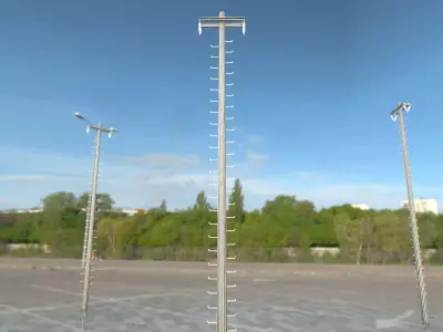 Wooden Electricity Pole With Ladder - Object 012 Low-poly 3D model