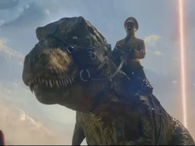 WOLFENSTEIN HITLER ON T-REX MINIATURE MODEL FIGURE SCIFI FANTASY 3D print model