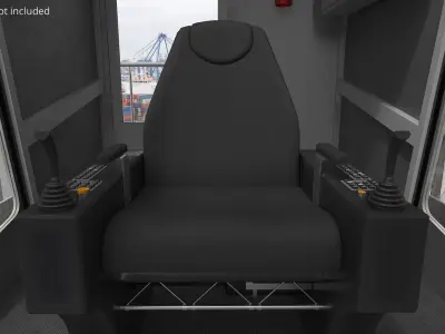  Terex Gottwald Mobile Harbour Crane Gray Blue Rigged 