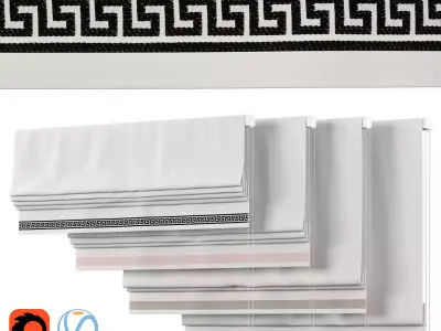 Roman Curtains 164 Greek Key Custom Inset Trim 3D model