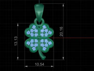4 leaf clover Pendant 3dm stl 3D print model 3D print model