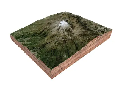 Pico de Orizaba Stratovolcano Mexico 3D model