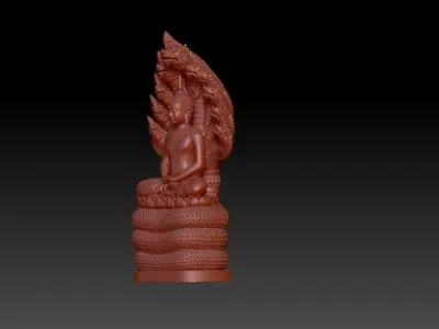buddha with 9 heads dragons 3D print model