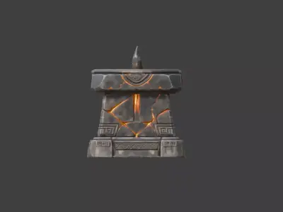 Ancient Volcanic Artifact Low-poly 3D model