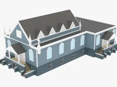 LowPoly Church 01 Low-poly 3D model