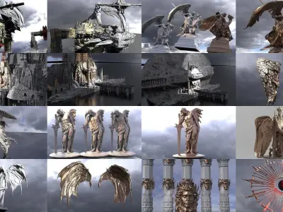 Holy Heavens sculpture collection 3D Model Pack