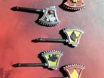 Wolf viking style chain axes - Set of 7 designs 3D print model