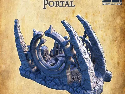 Ruined Chaos Portal Tabletop Terrain 28MM 3D print model 3D print model