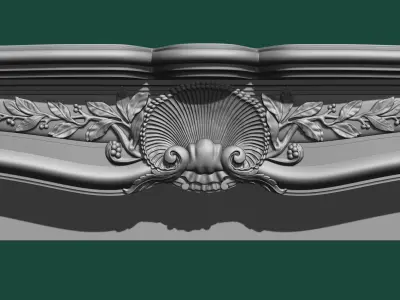 Louis XV style classical fireplace 3D model