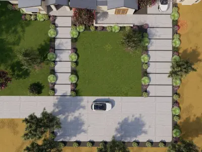 3D Exterior Scene 3D model design garden and landscape 3D 3D model 4