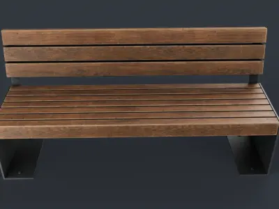Modern Outdoor Bench 13 PBR Game Ready Low-poly 3D model