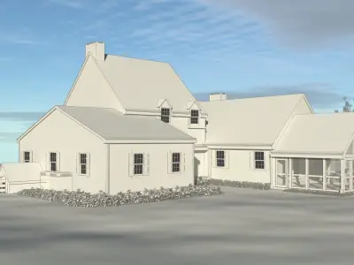 Colonial Revival Farm House 3D print model