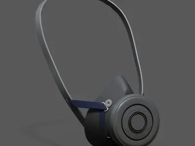 Gas mask respirator military combat protection futuristic  Low-poly 3D model