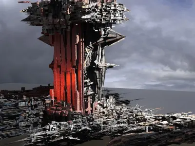 Dark cyberpunk Slum city extended 2  3D model