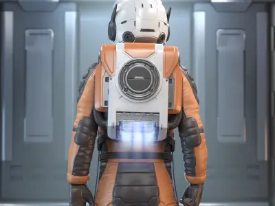 Sci-Fi Astronaut Low-Poly Game Character Low-poly 3D model