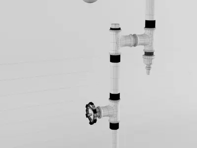 Loft Pipe Lamp 3D model