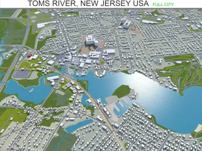 Toms River New Jersey USA 60km Low-poly 3D model