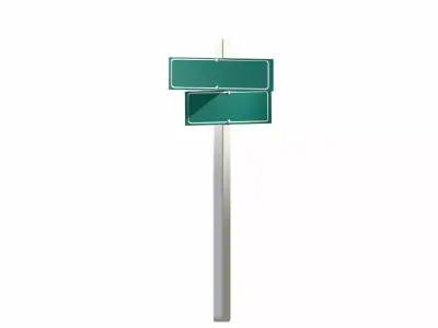 Street Sign Post Low-poly 3D model