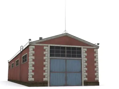 old factory floor Low-poly 3D model