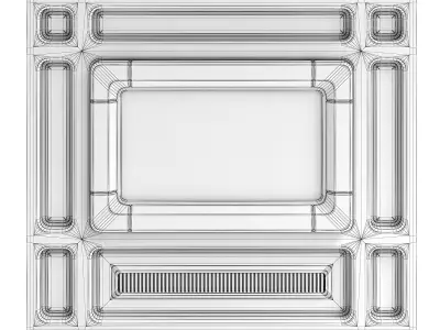 Futuristic Apartment Wall with Window 3D model