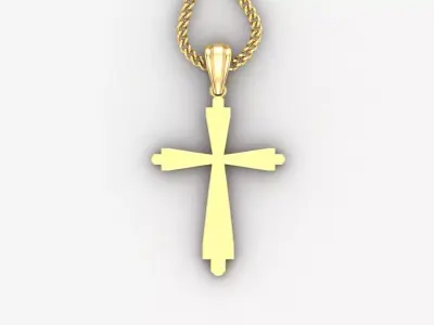 Light Gold 18K Cross Pendant 1CP035 3D print model