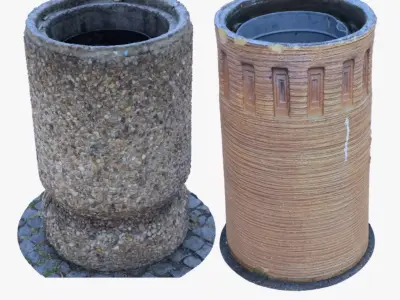 Street bins collection 3D Model Pack