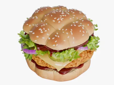  Realistic Chicken Burger Nuggets 
