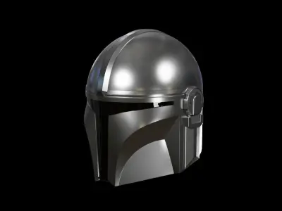 Star Wars Mandalorian Helmet Low-poly 3D model