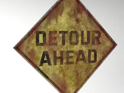 Apocalyptic Road Signs Low-poly 3D model