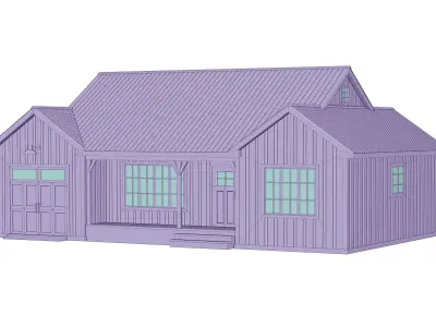 Classic American Country Houses Set 3D Model Pack