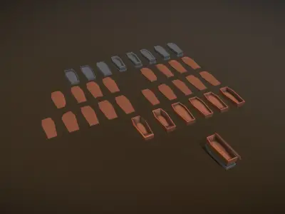 Stylized PBR Sarcophagus Coffin Pack Low-poly 3D model