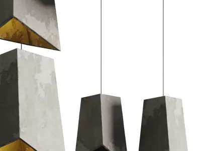 Concrete Odense Archi Pendant Light Low-poly 3D model