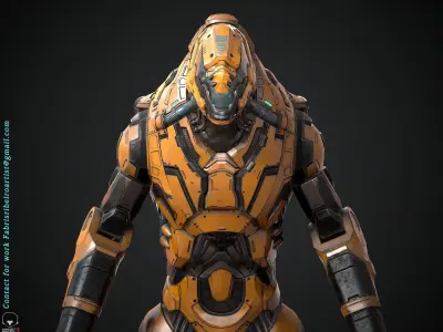 Robot sci-fi  Low-poly 3D model