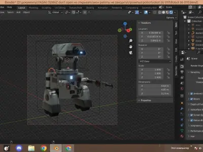 Robot with lights 3D model