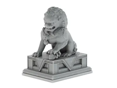 Chinese Lion Statue 3D model