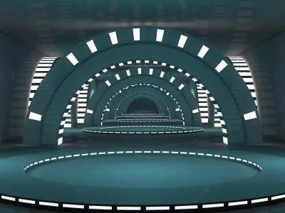 Sci Fi Tunnel 3D model 19