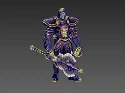 Robot Warrior  Rigged 3D Model Low-poly 3D model