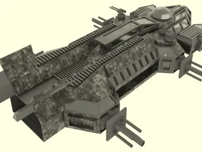 Mars - A300 Spaceship  Low-poly 3D model