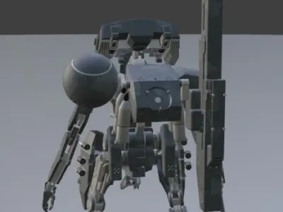 ROBOT with two legs Low-poly 3D model