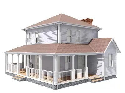 Family house Low-poly 3D model buy